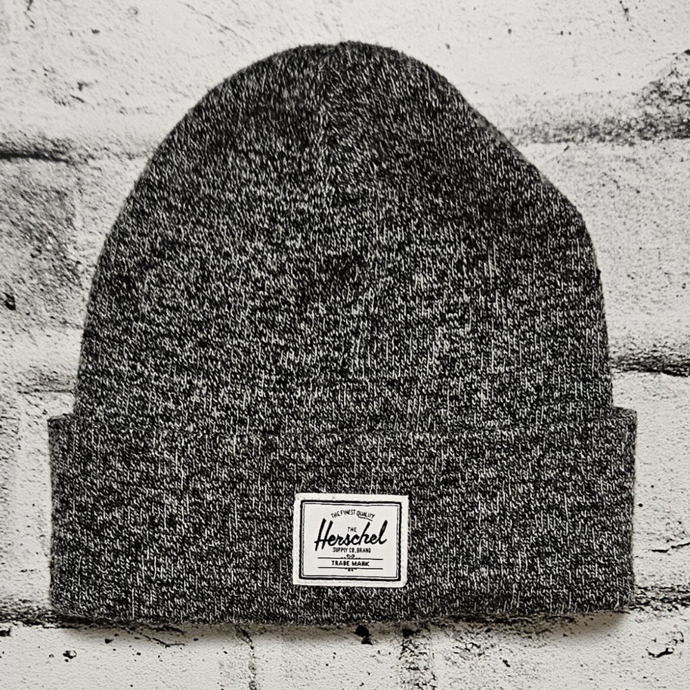 Herschel Grey Knit Beanie – Classic Cuffed Winter Hat Unisex